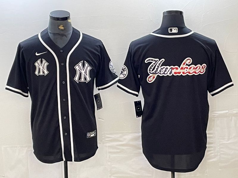 Men New York Yankees Blank Black Second generation joint name Nike 2024 MLB Jersey style 5